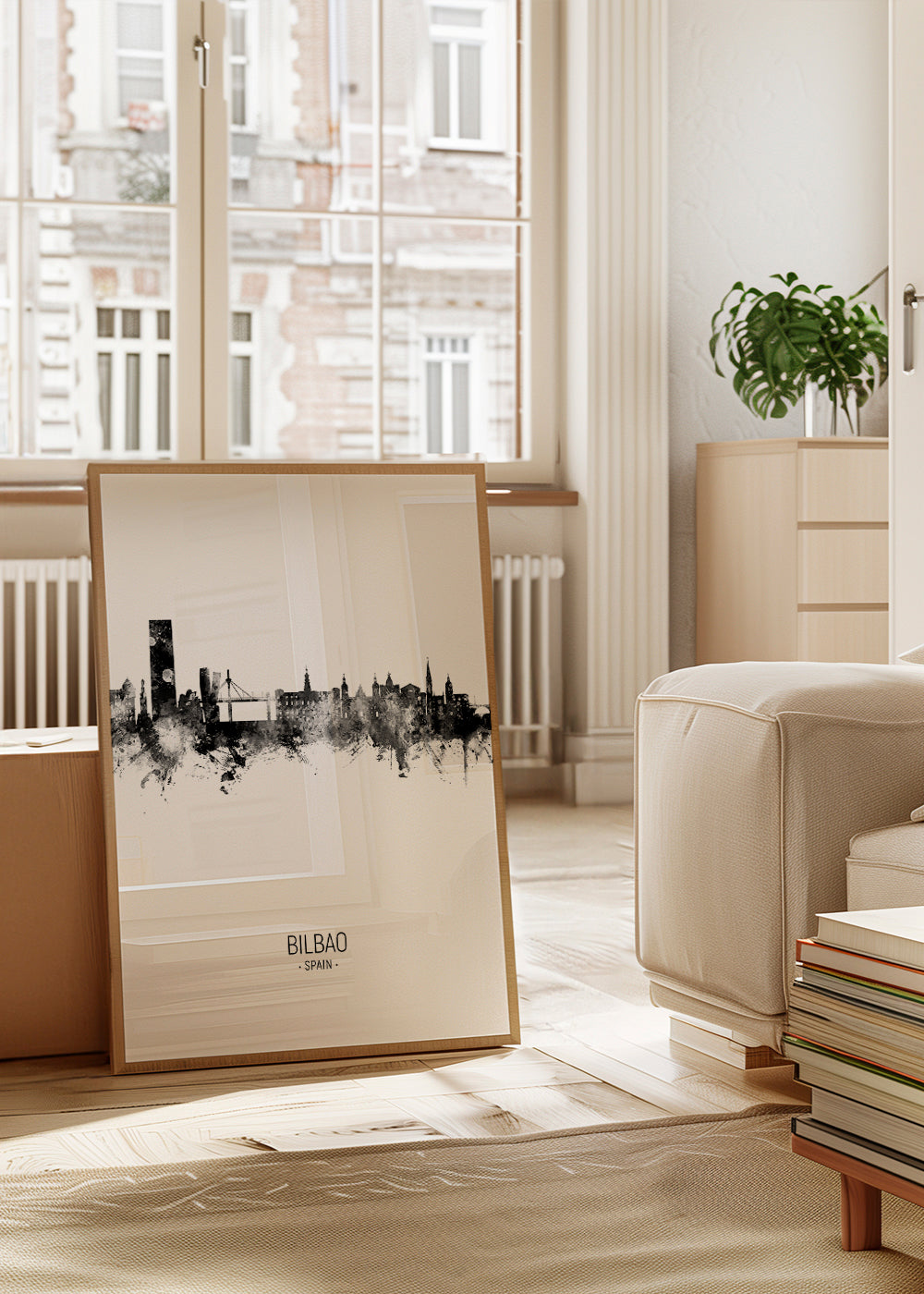 Bilbao Skyline black and white
