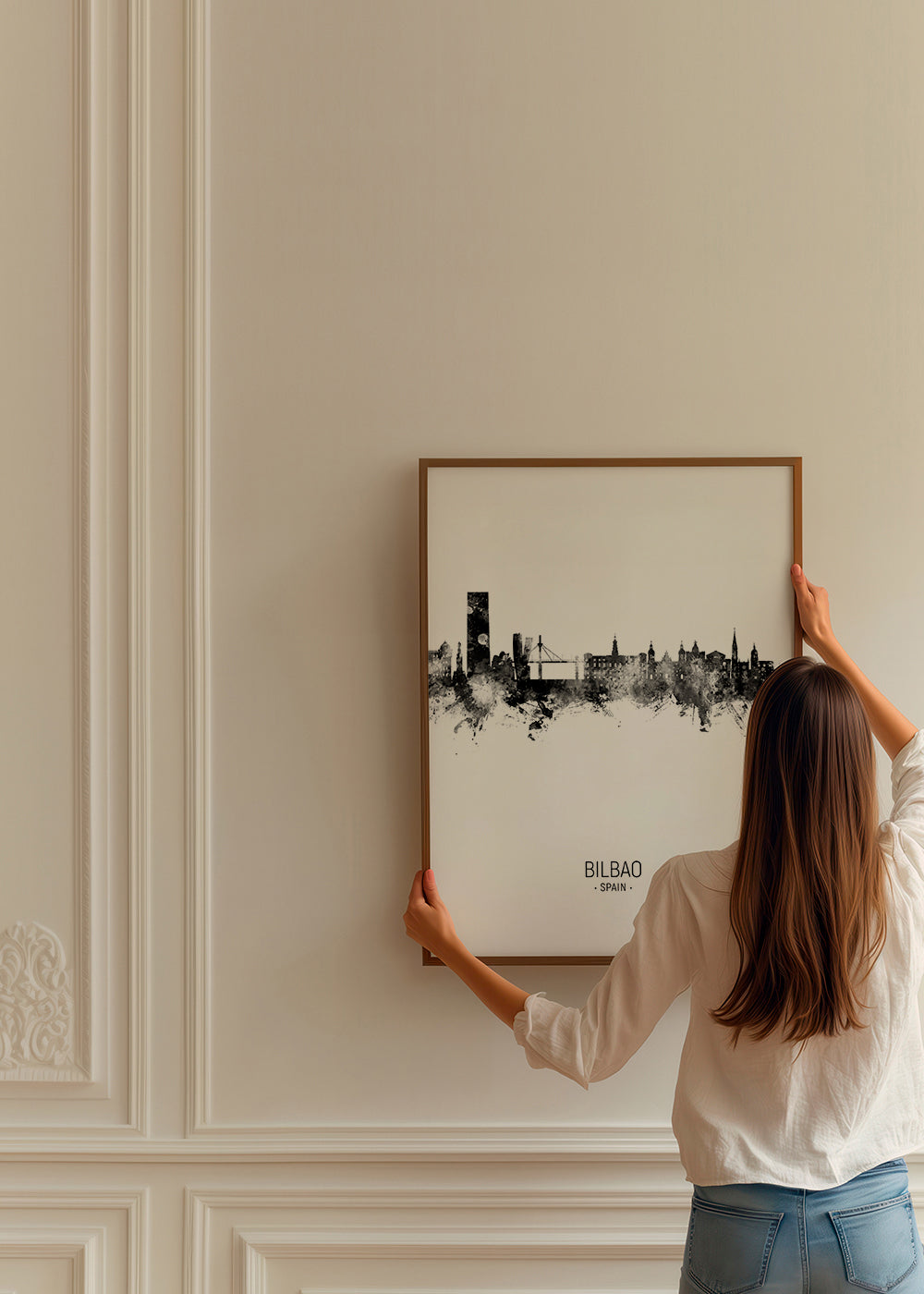 Bilbao Skyline black and white