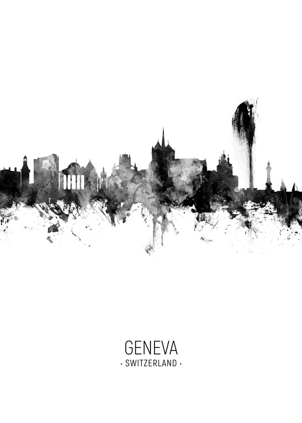 Geneva Skyline black and white