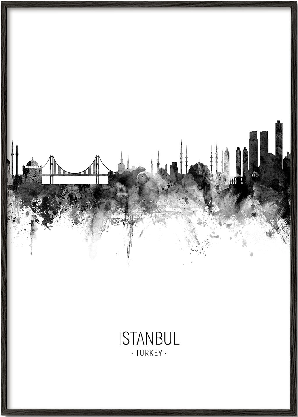 Istanbul Skyline black and white