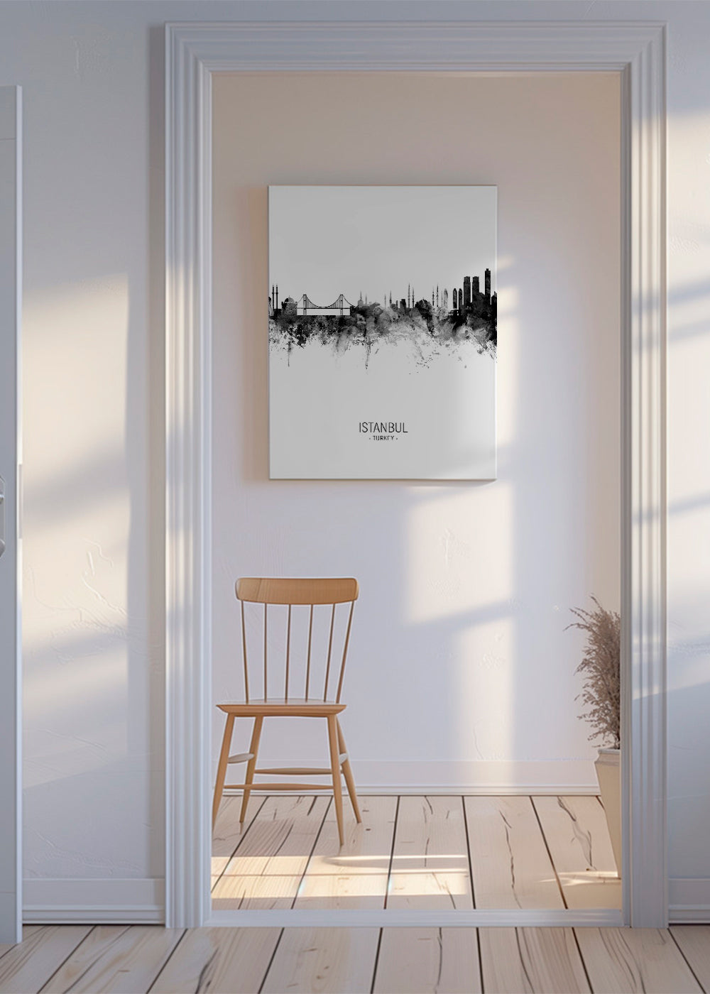 Istanbul Skyline black and white