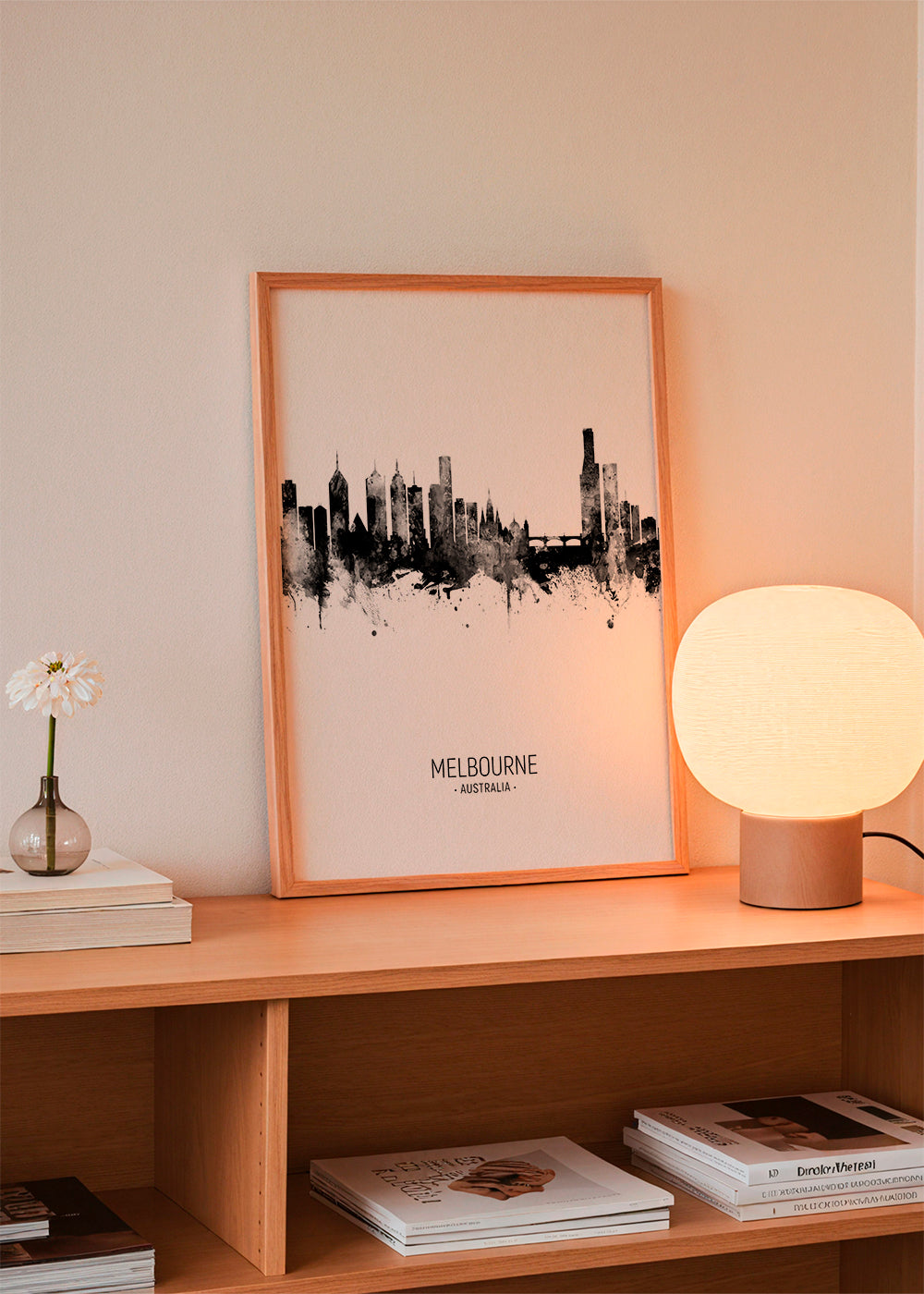 Melbourne Skyline black and white