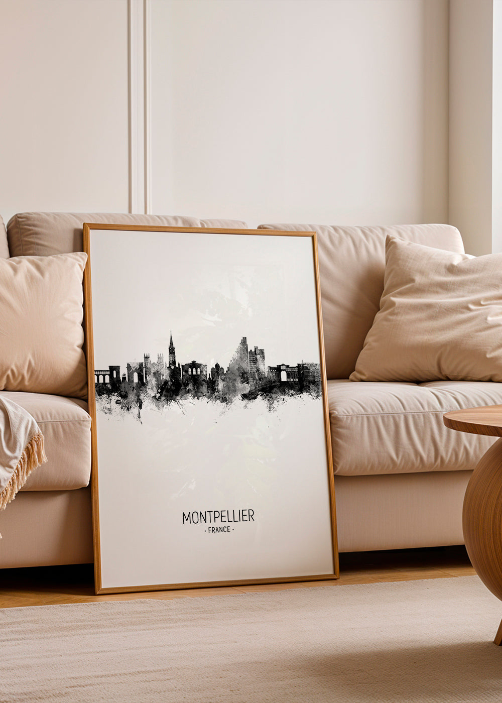 Montpellier Skyline black and white