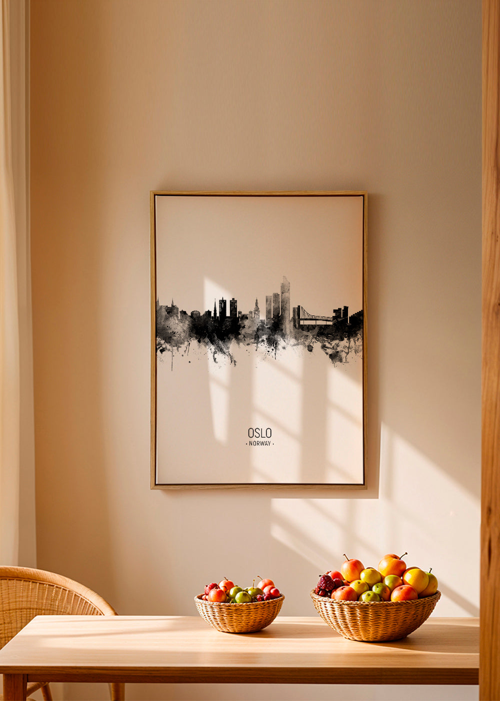 Oslo Skyline black and white