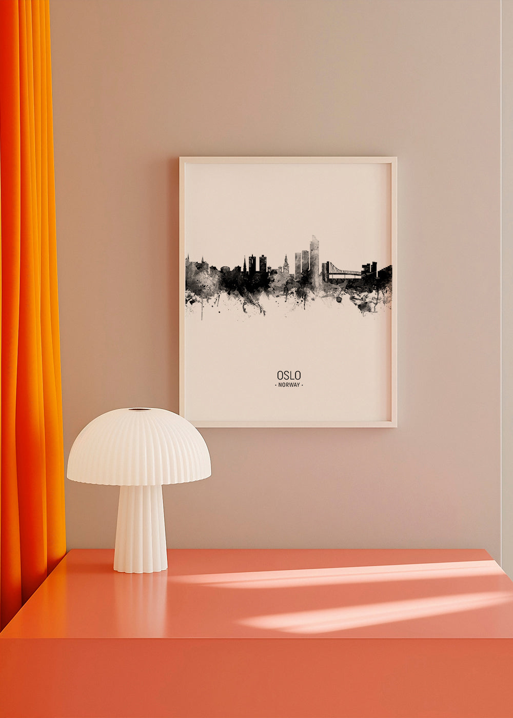 Oslo Skyline black and white