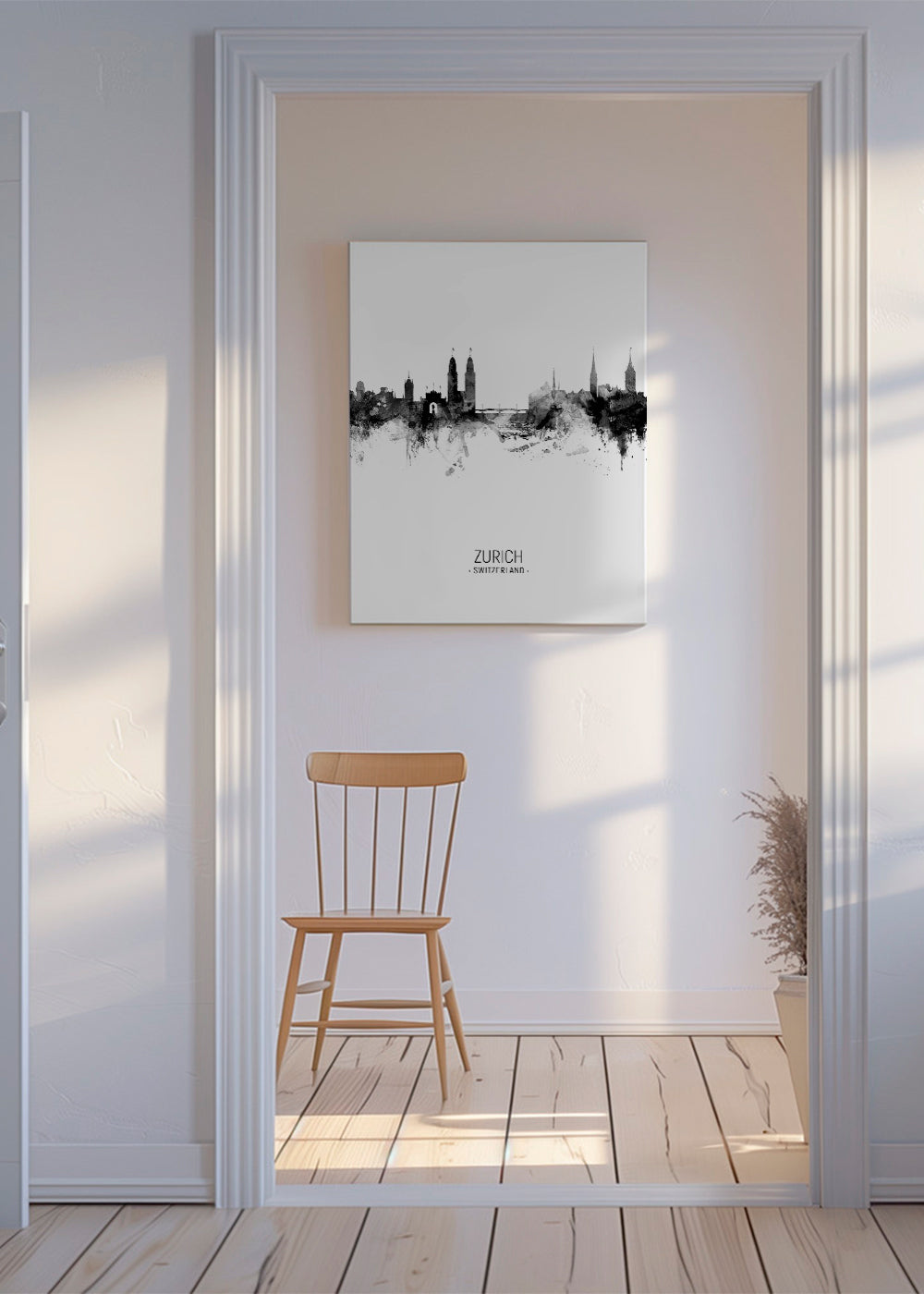 Zurich Skyline black and white