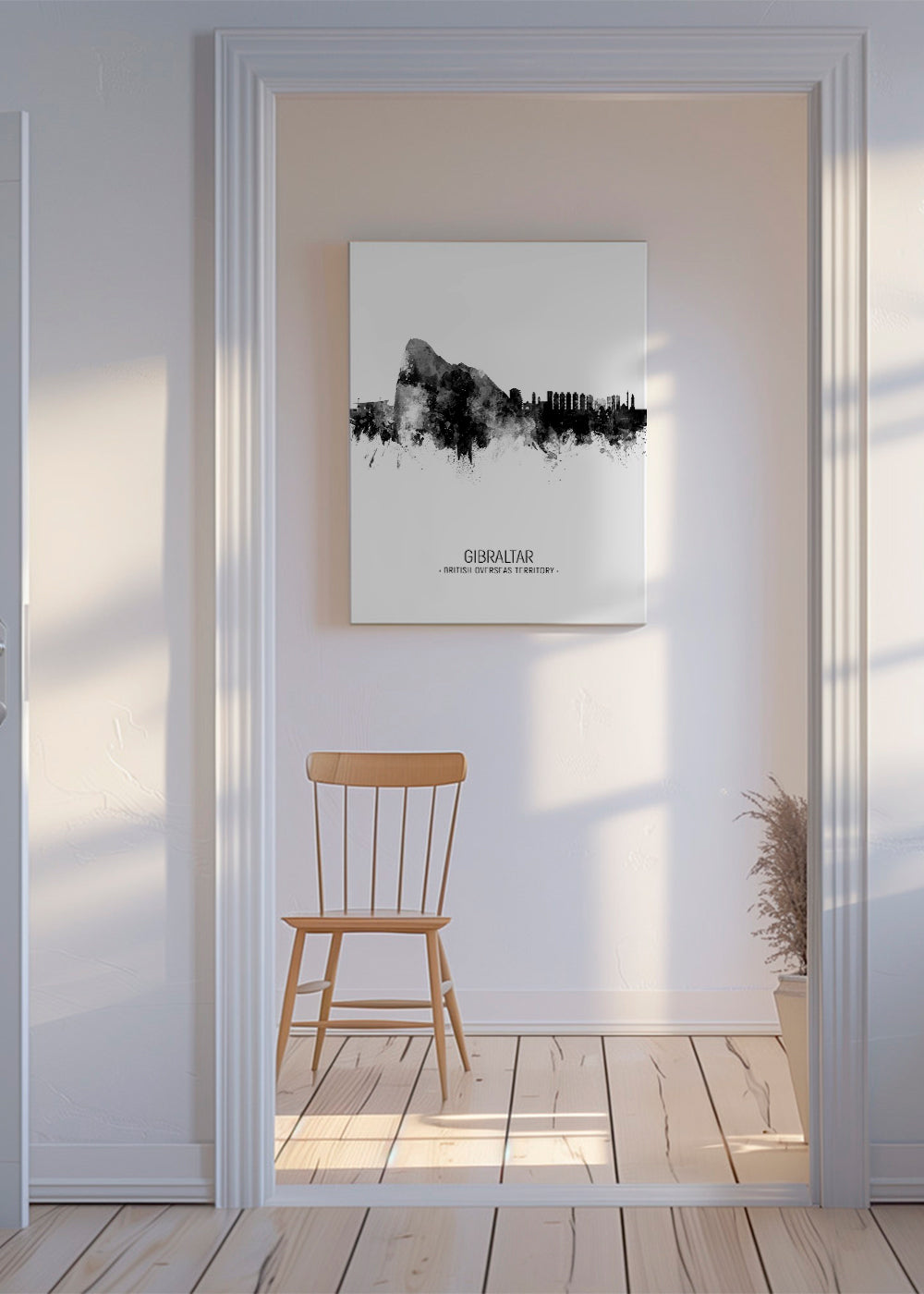 Gibraltar Skyline black and white