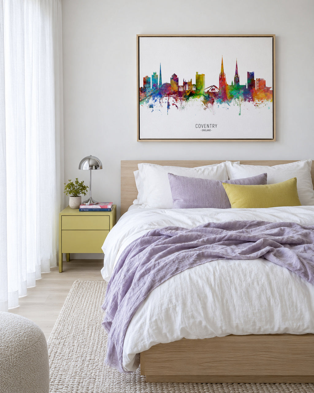 Coventry Skyline multicolor - Framed canvas in an interior