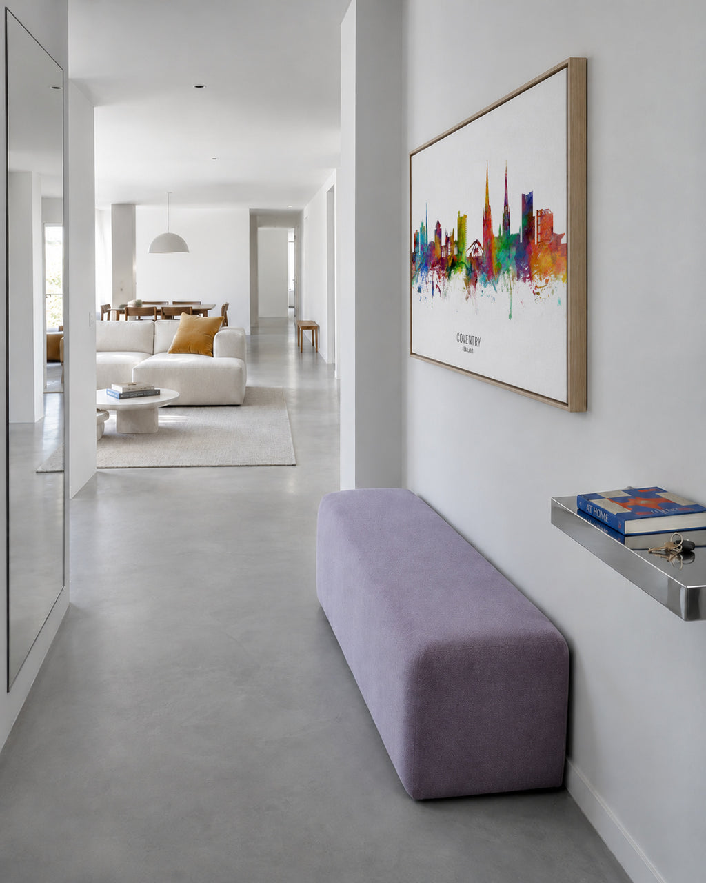 Coventry Skyline multicolor - Framed canvas in an interior