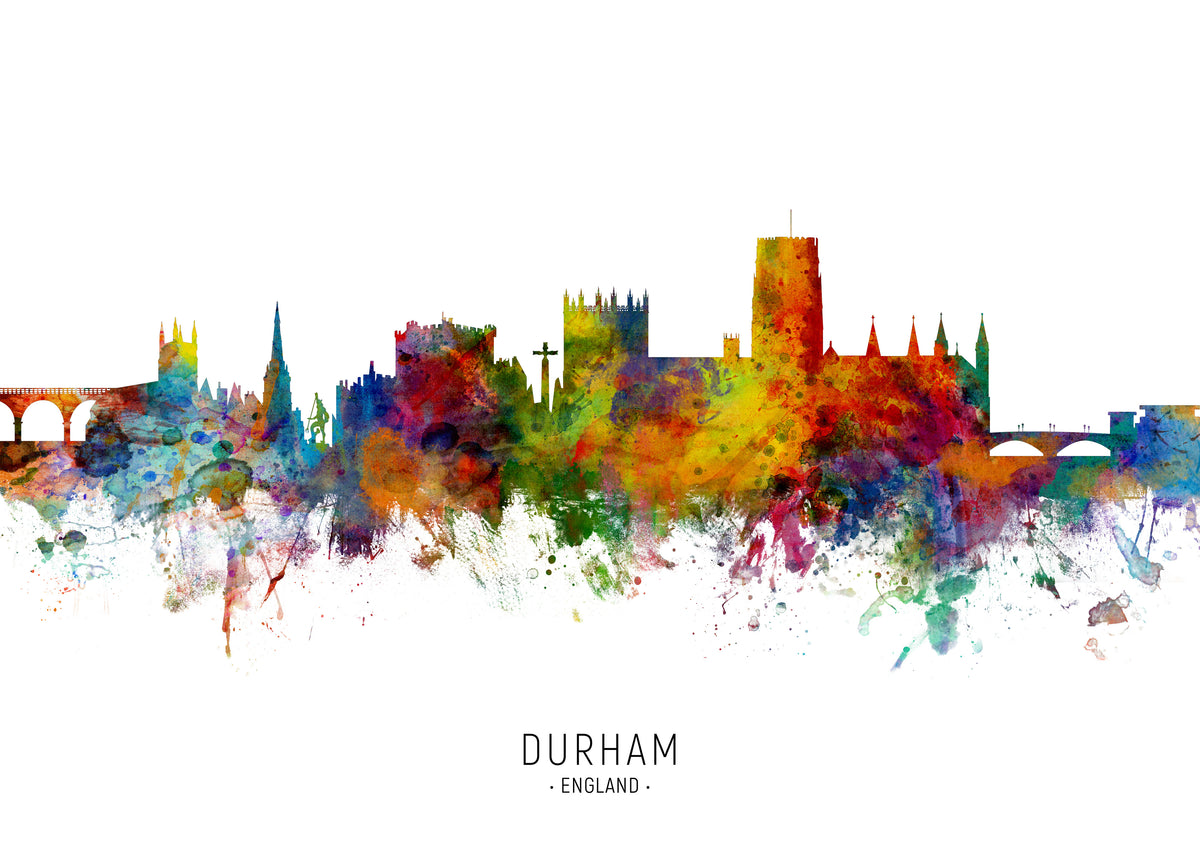 Durham Skyline multicolor - Unframed art print