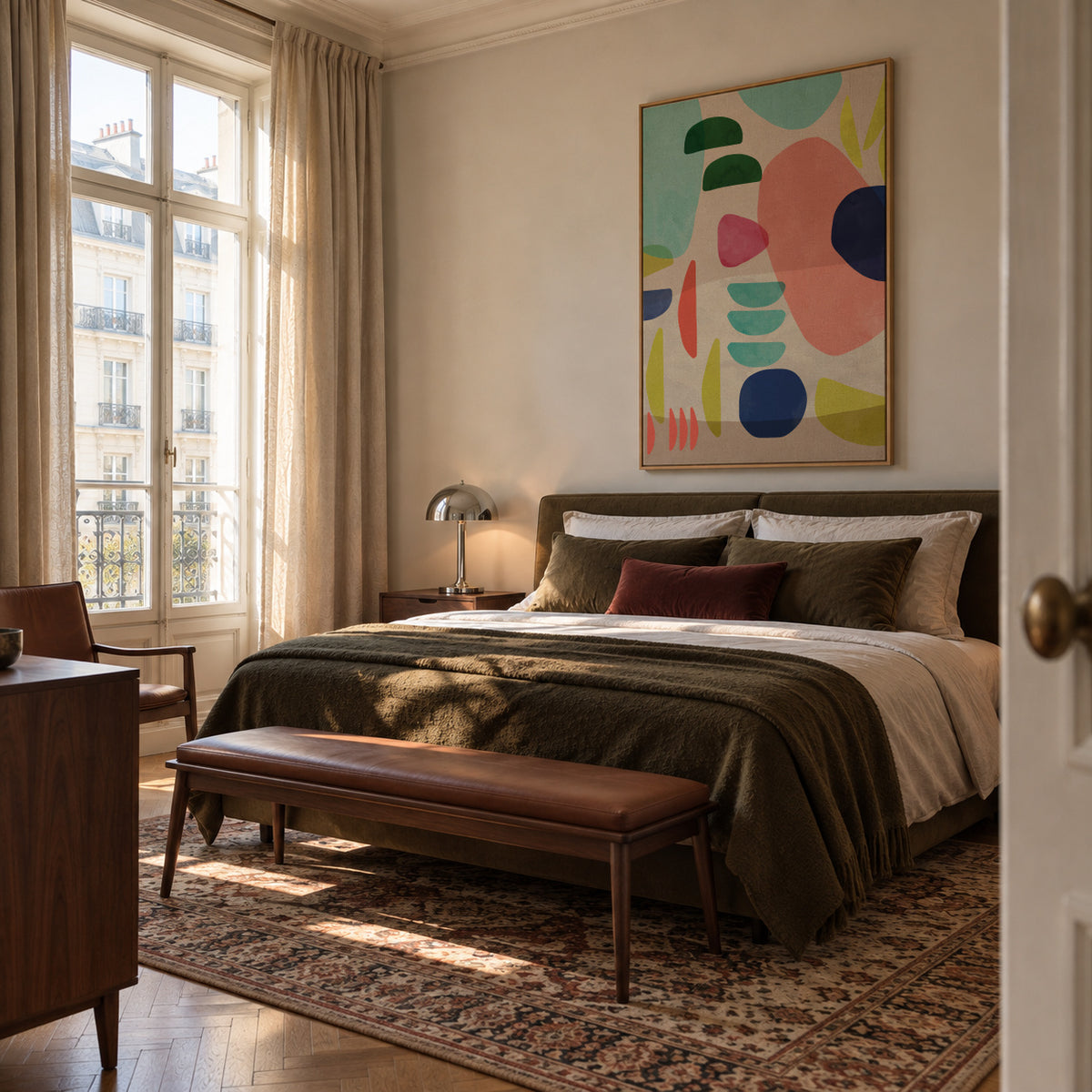 Organic Bold Shapes - Framed canvas in an interior