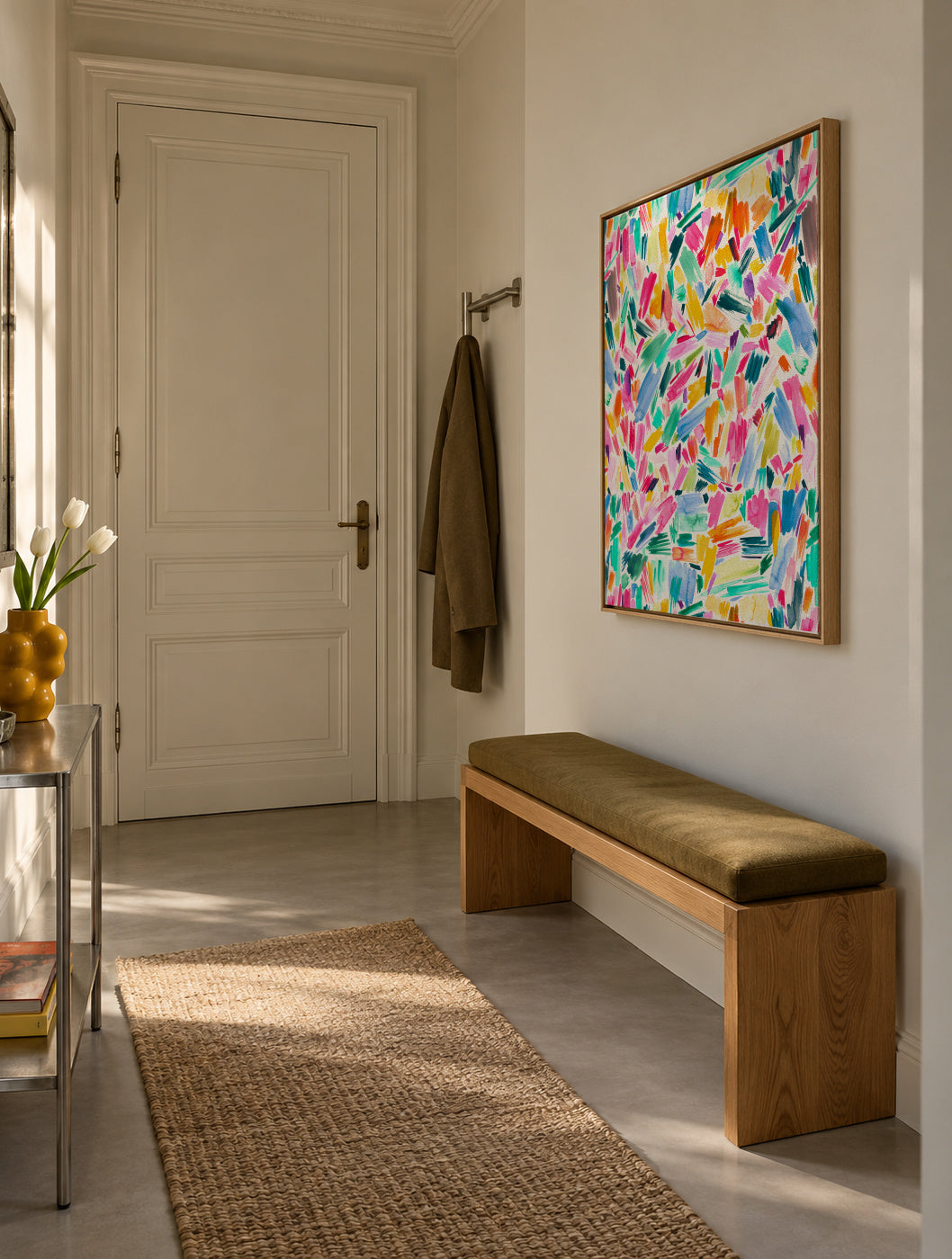 Simple Pleasure Pink Dreaming Gaudi - Framed canvas in an interior
