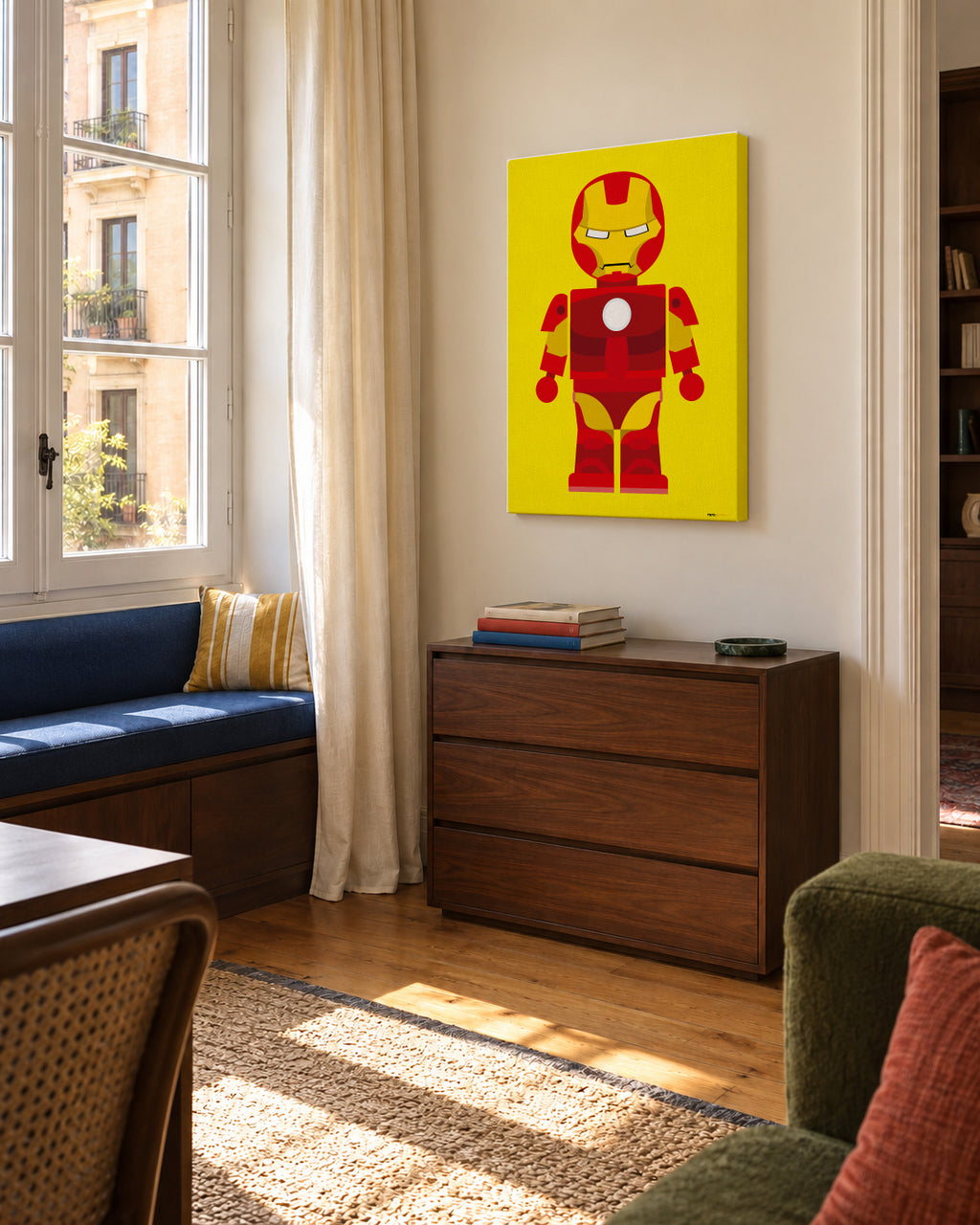 Toy Ironman - Unframed canvas in an interior