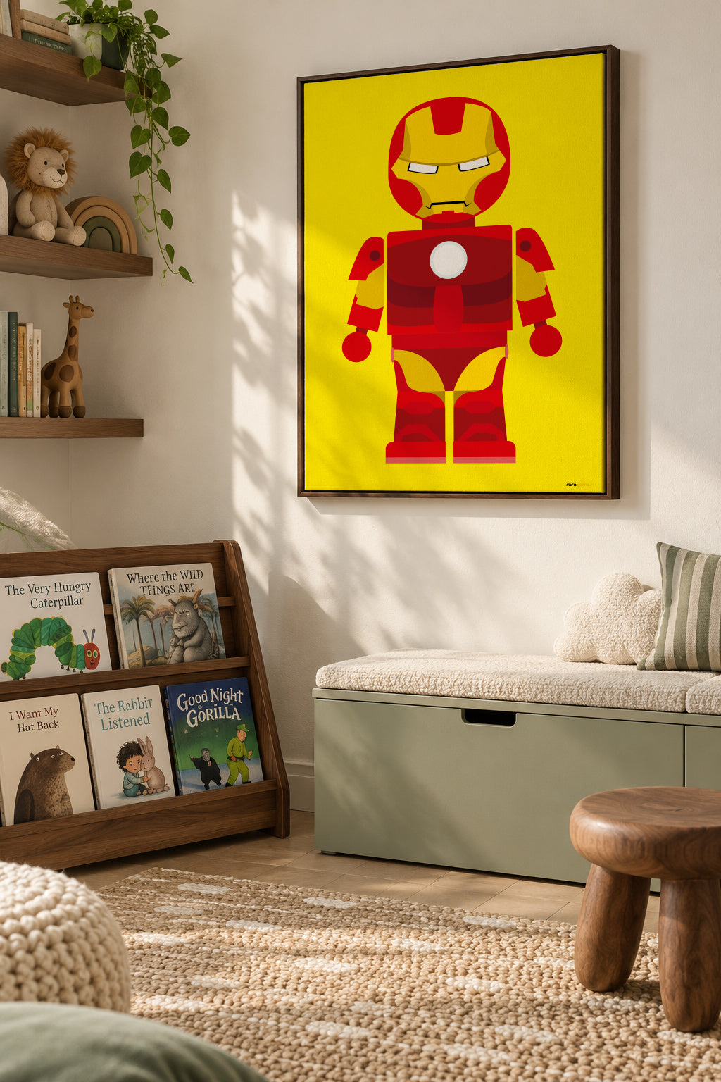 Toy Ironman - Framed canvas in an interior