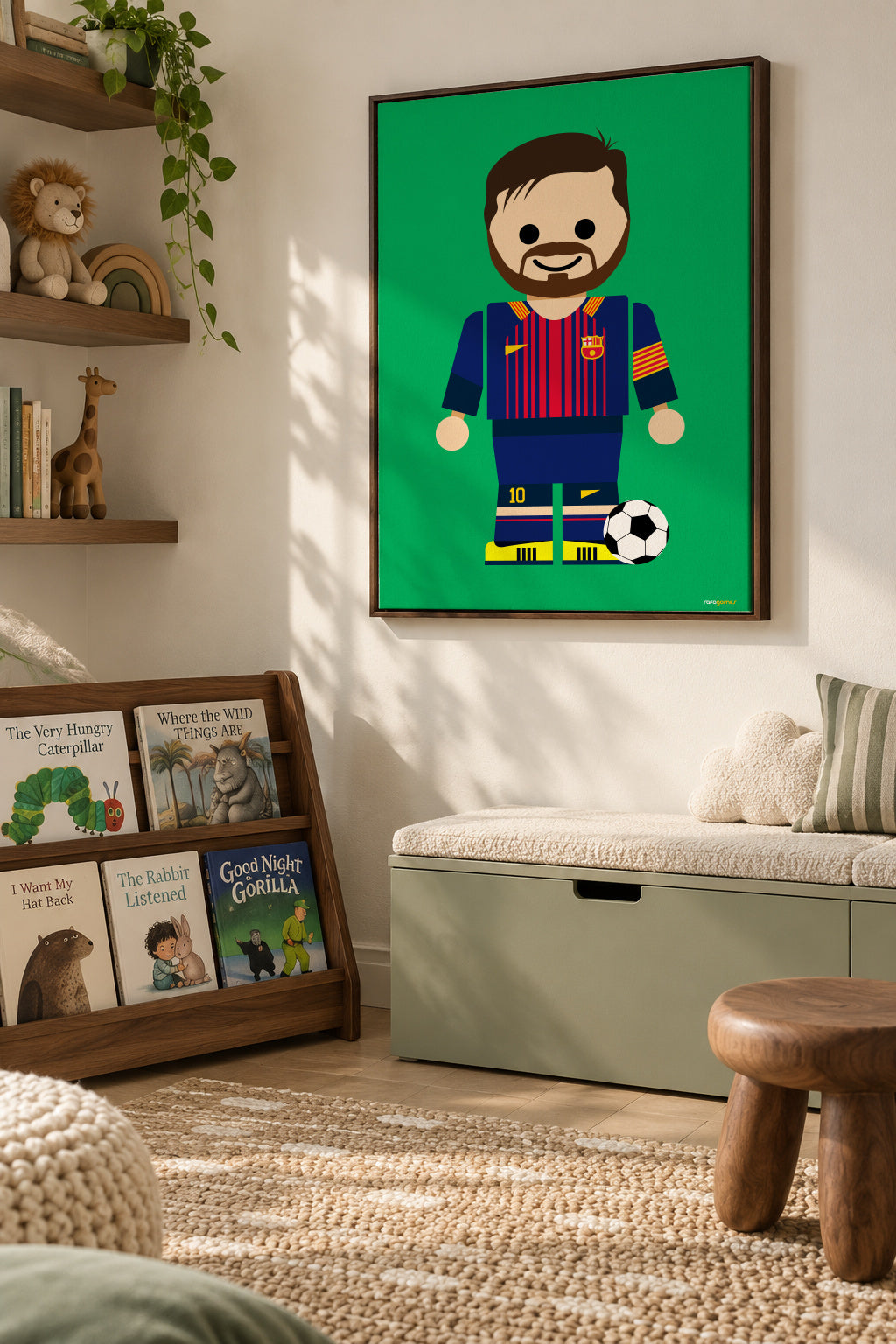 Toy Messi - Framed canvas in an interior
