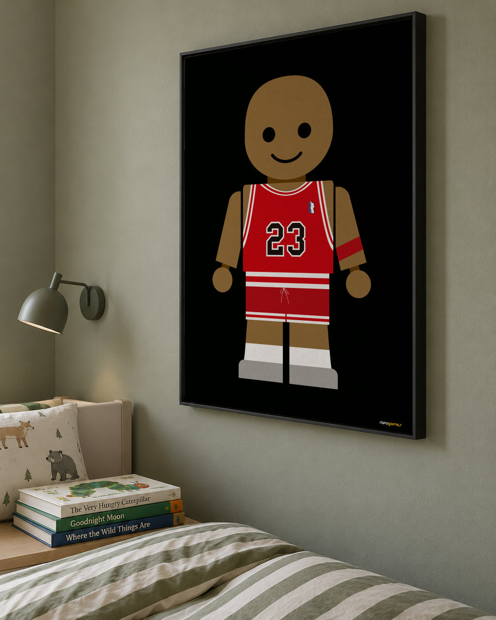 Toy Michael Jordan - Framed canvas in an interior