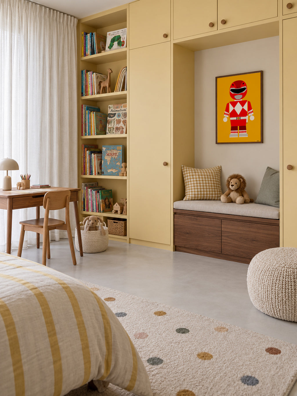 Toy Power Ranger Red - Framed poster in an interior
