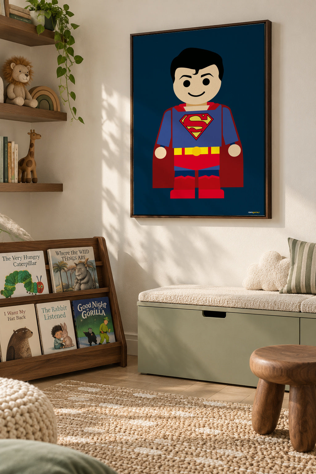 Toy Superman - Framed canvas in an interior