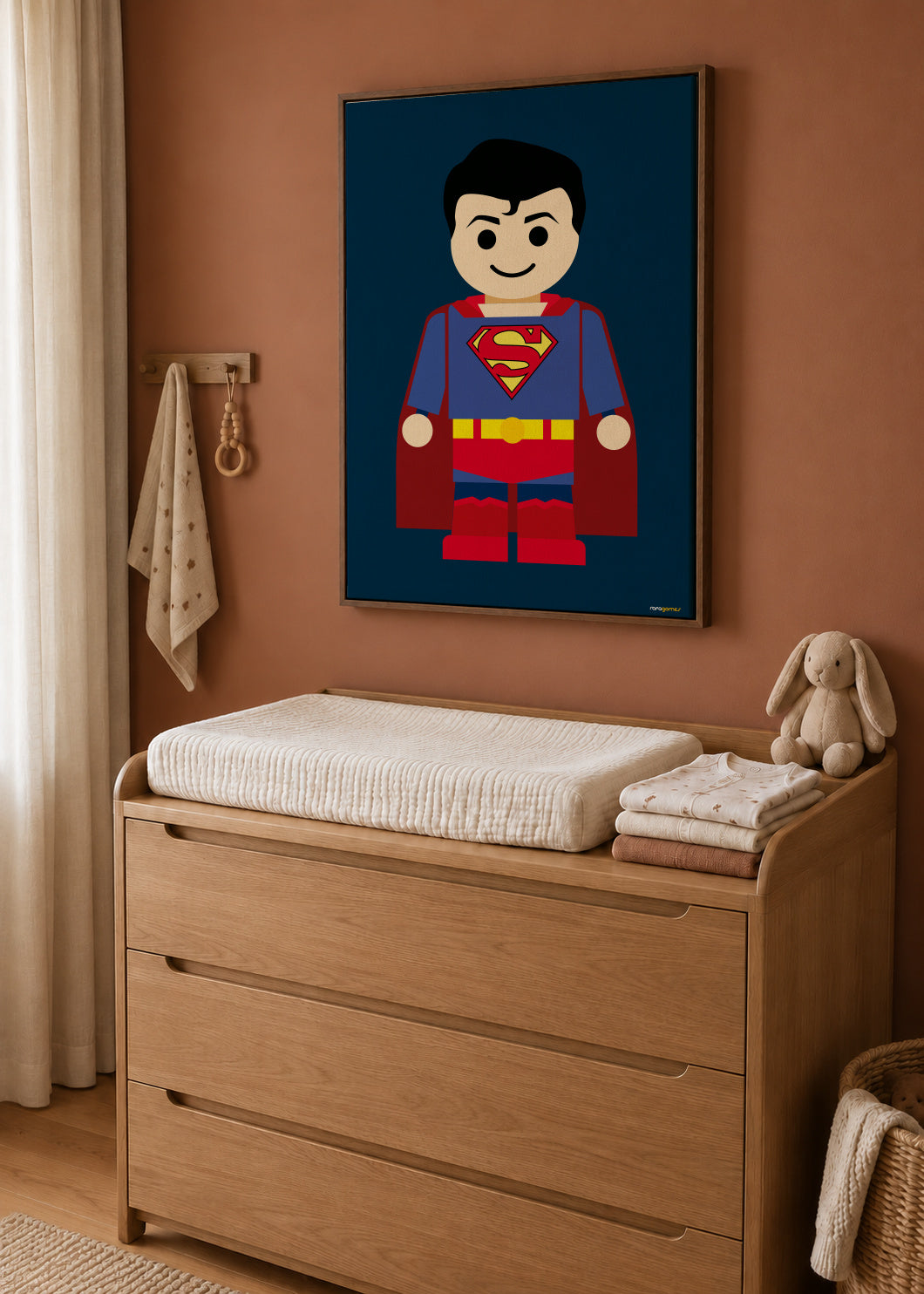 Toy Superman - Framed canvas in an interior