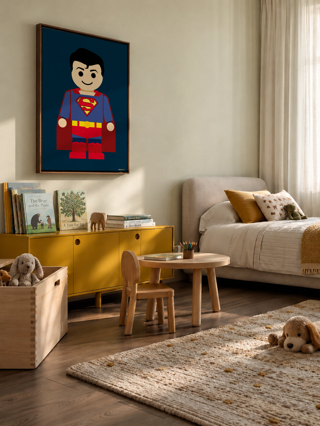 Toy Superman - Framed canvas in an interior
