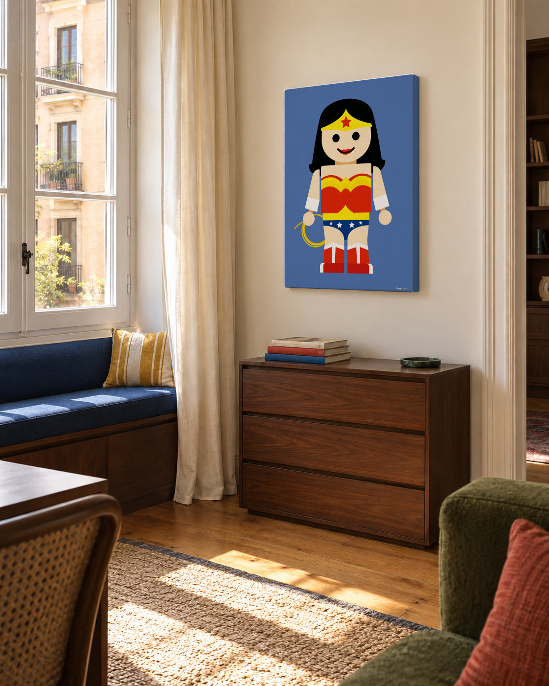 Toy Wonder Woman - Unframed canvas in an interior