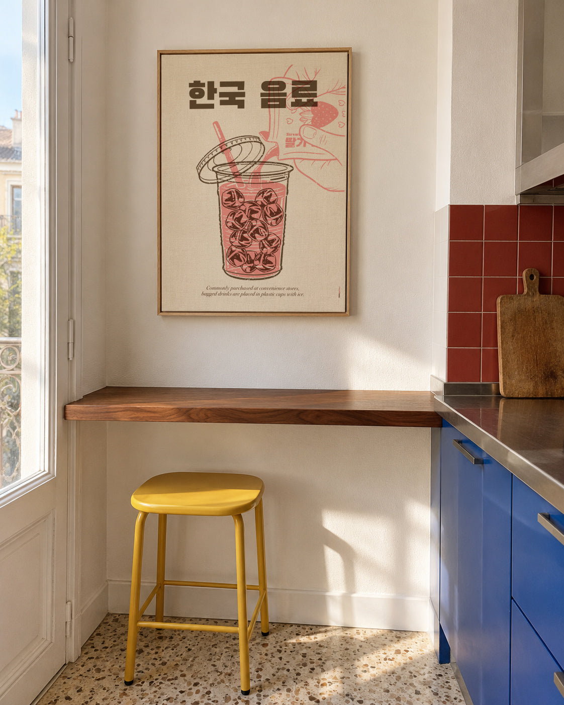 Korean Beverage - Framed canvas in an interior