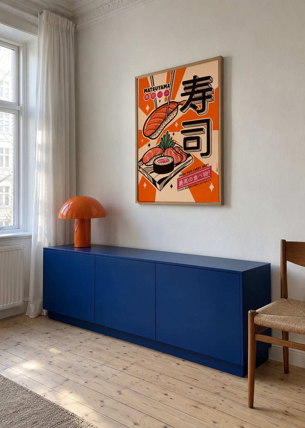 Sushi Every Day - Framed poster in an interior