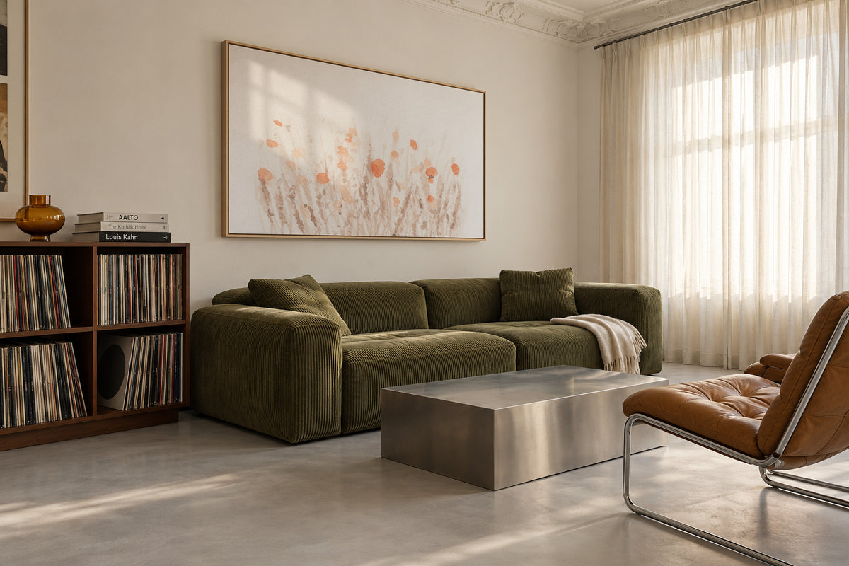 Botanicals 1 - Framed canvas in an interior