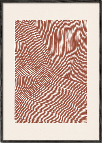 Stripes linocut Nº5 - Terracotta