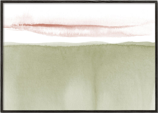 Watercolor landscape N 40 Olive green