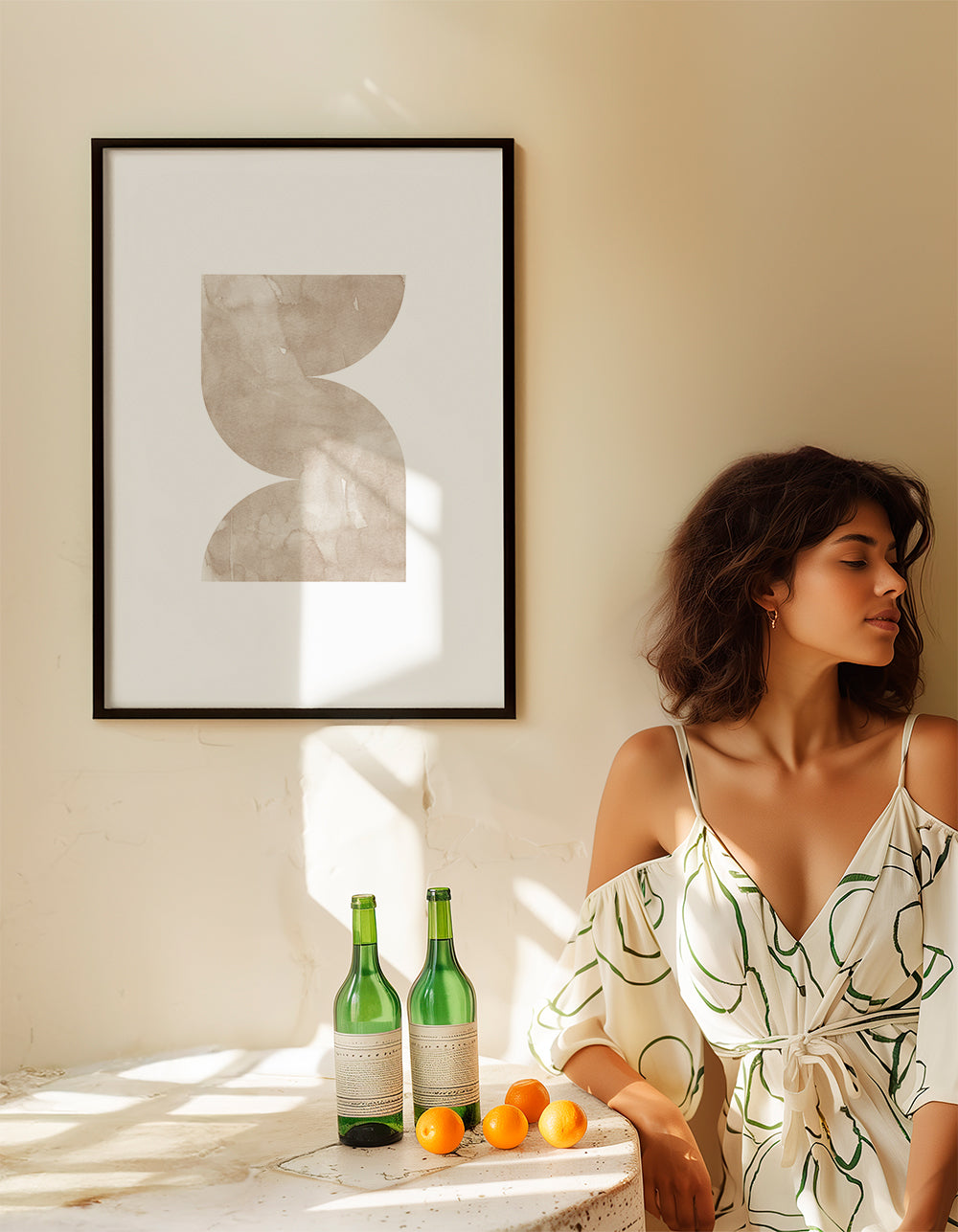 Watercolor shapes Nº2 - beige tones