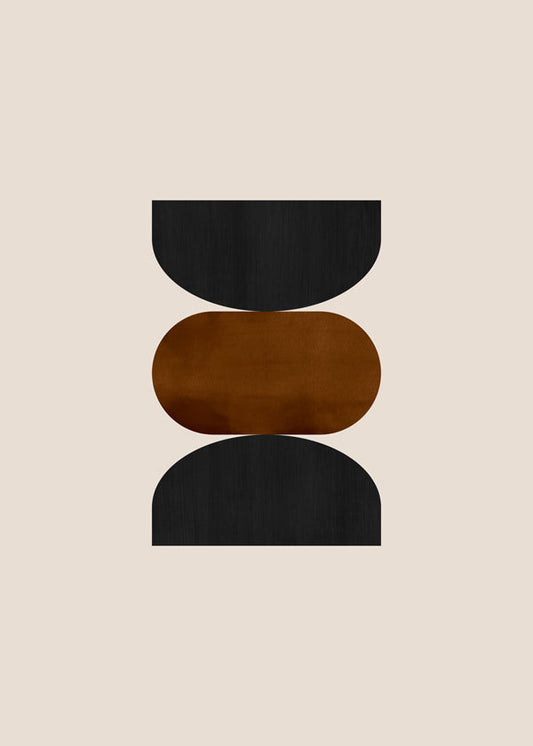 Geometric shapes Nº2 - rust & black