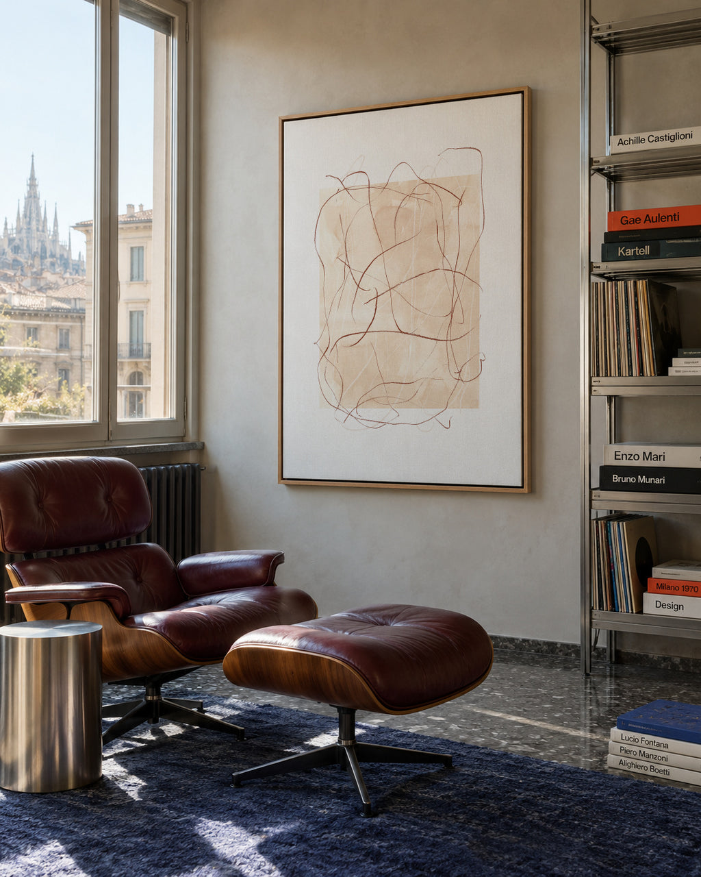 Whimsy Nº3 - Terracotta - Framed canvas in an interior