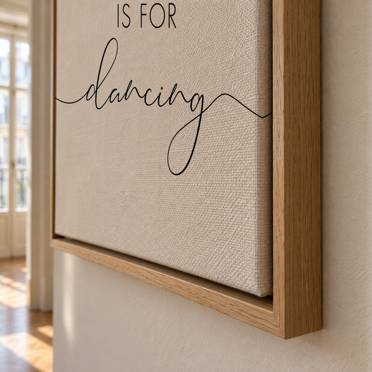 This kitchen is for dancing - Framed canvas detail