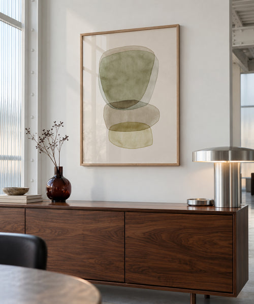 Watercolor abstraction 2 - Framed poster in an interior