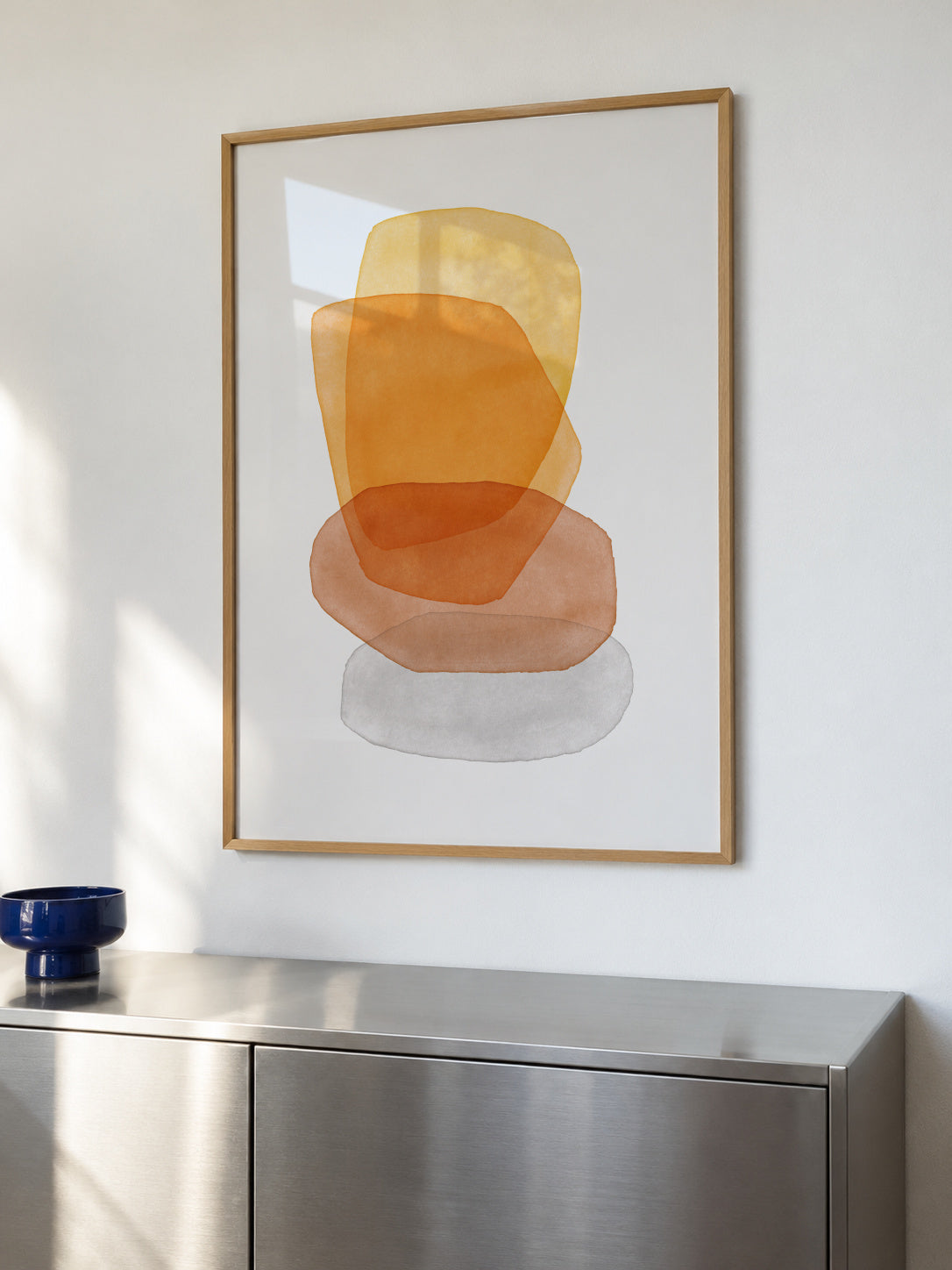Yellow abstractions - Framed poster in an interior
