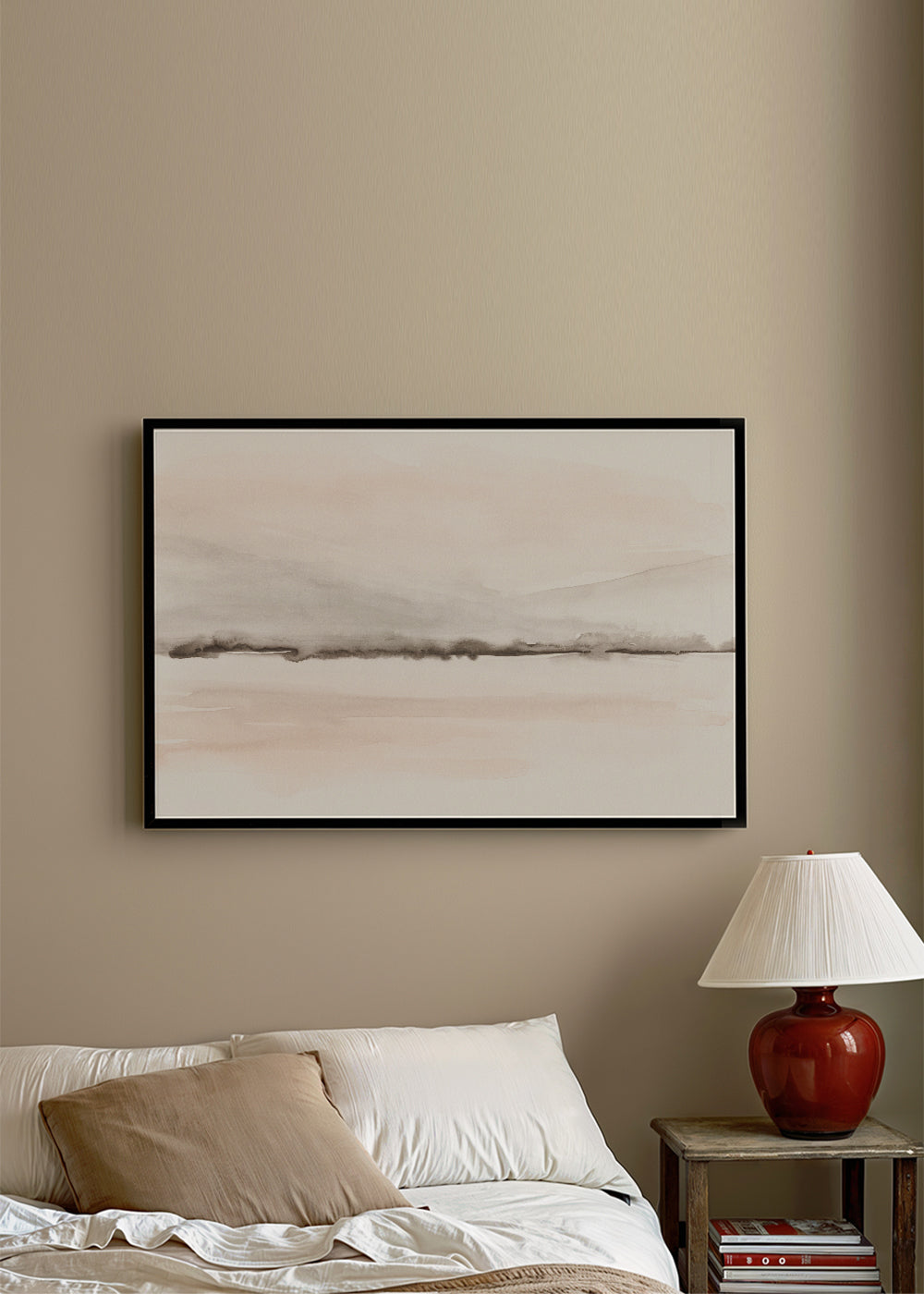 Watercolor landscape N 48 Coral & Warm Gray