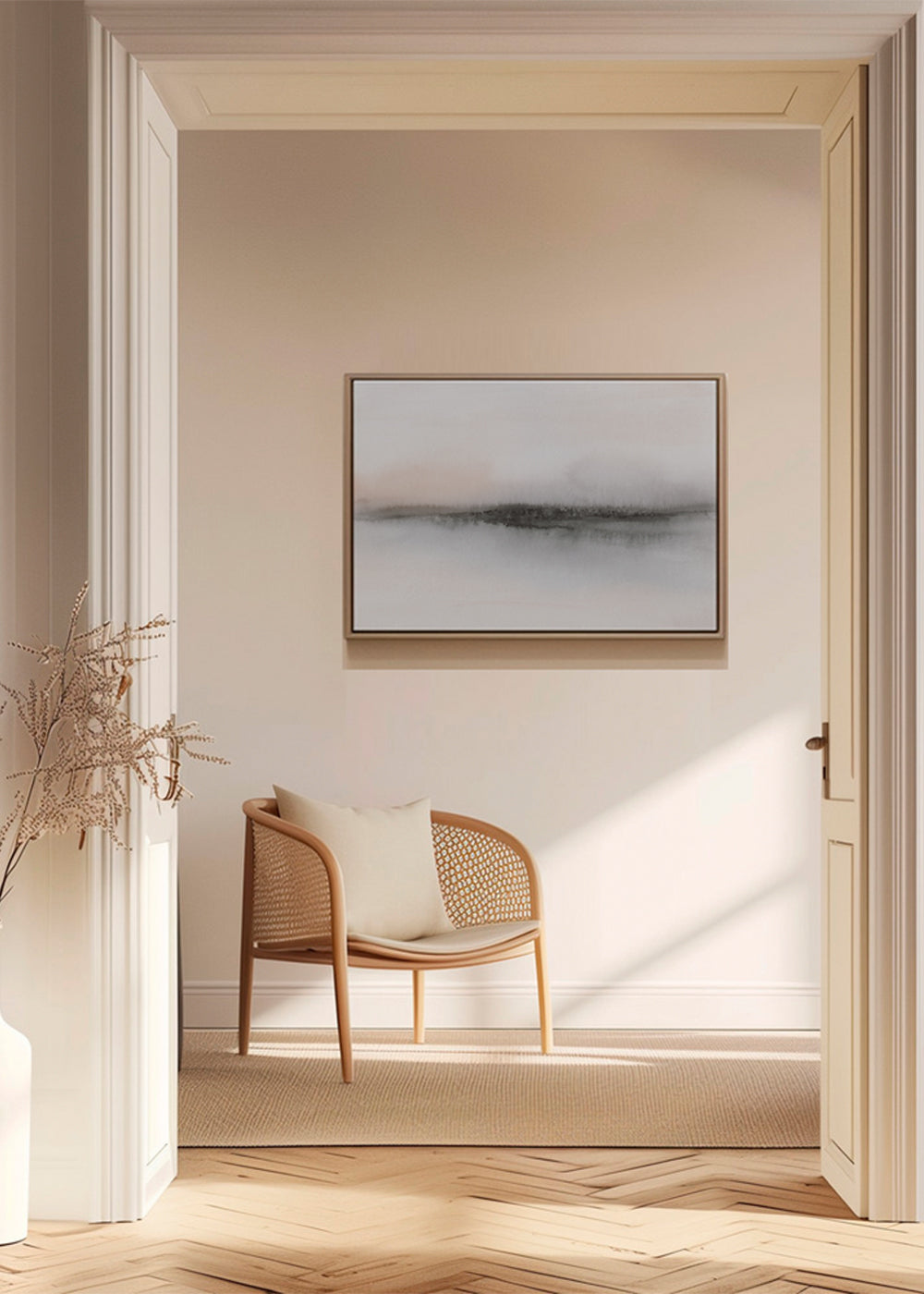 Abstract minimalist landscape in soft tones