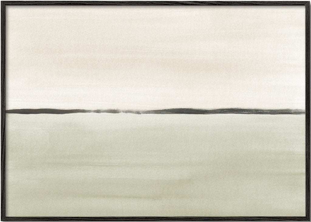 Minimalist horizon in soft olive green and sepia