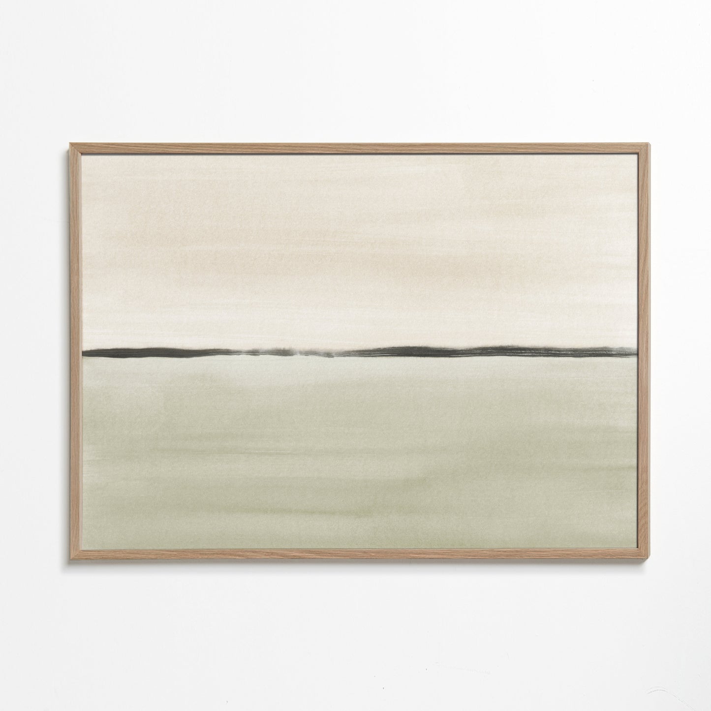 Minimalist horizon in soft olive green and sepia