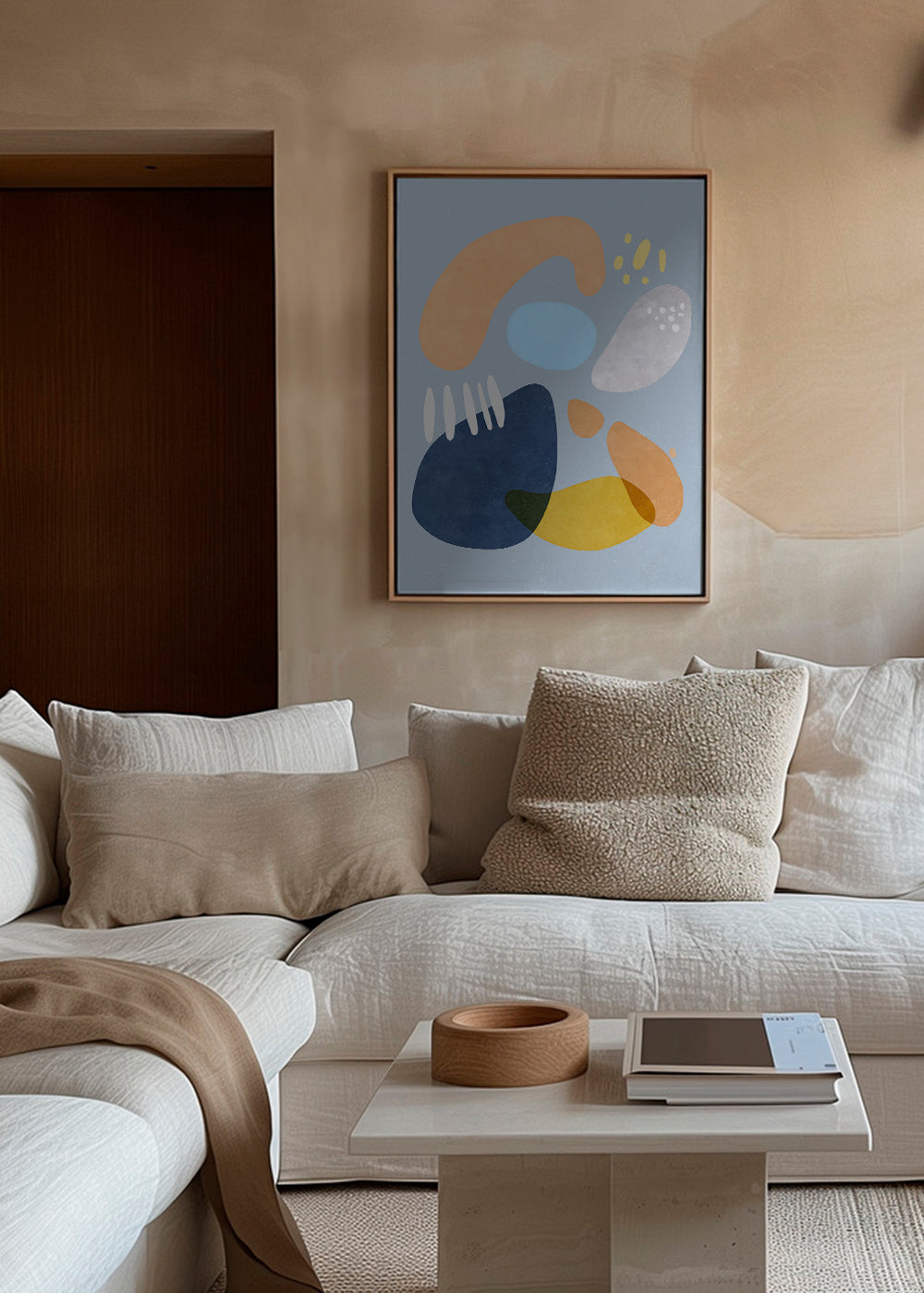 Bold Organic Shapes Blue Gold 2