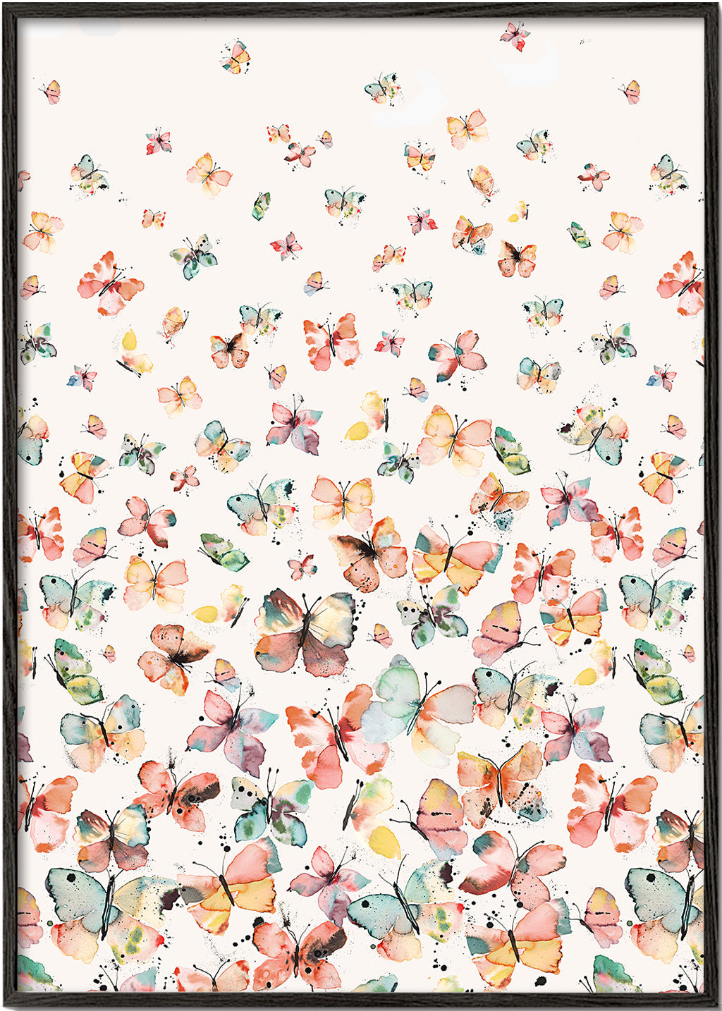 Watercolor Butterflies Gradation Rustic