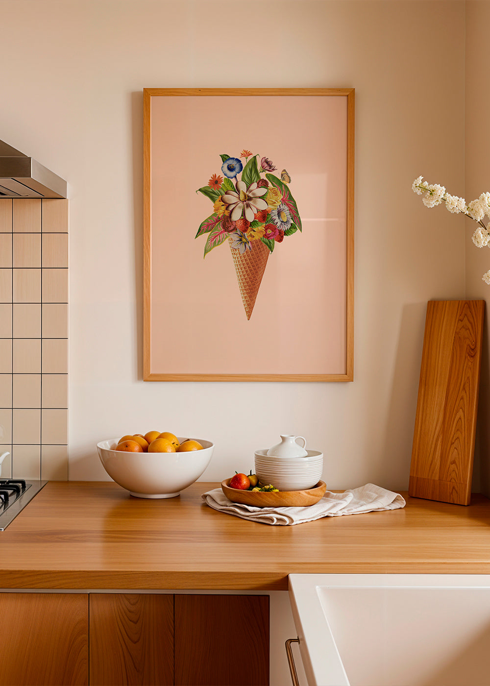 Botanical pink ice cream