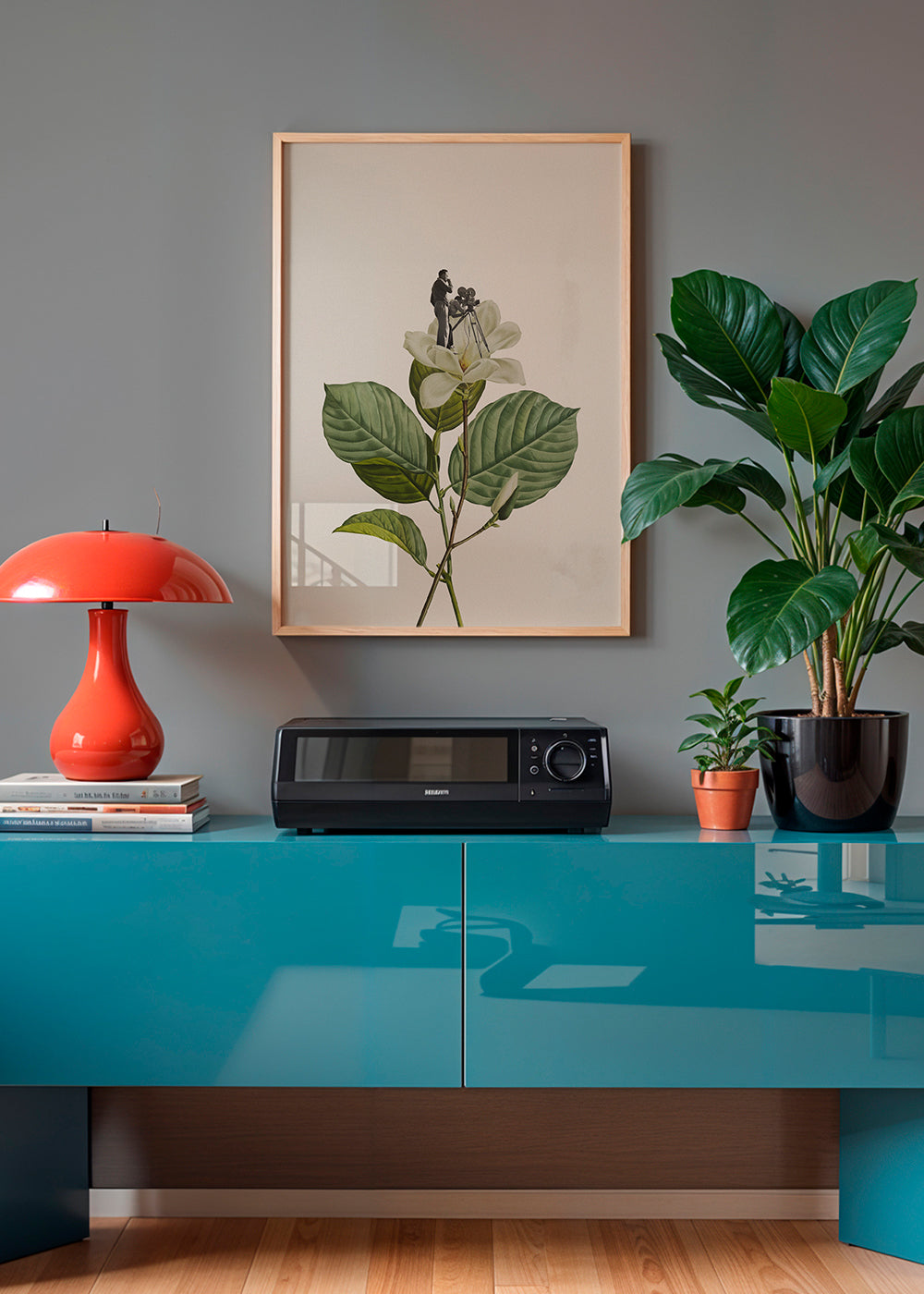 Botanical vintage cameraman