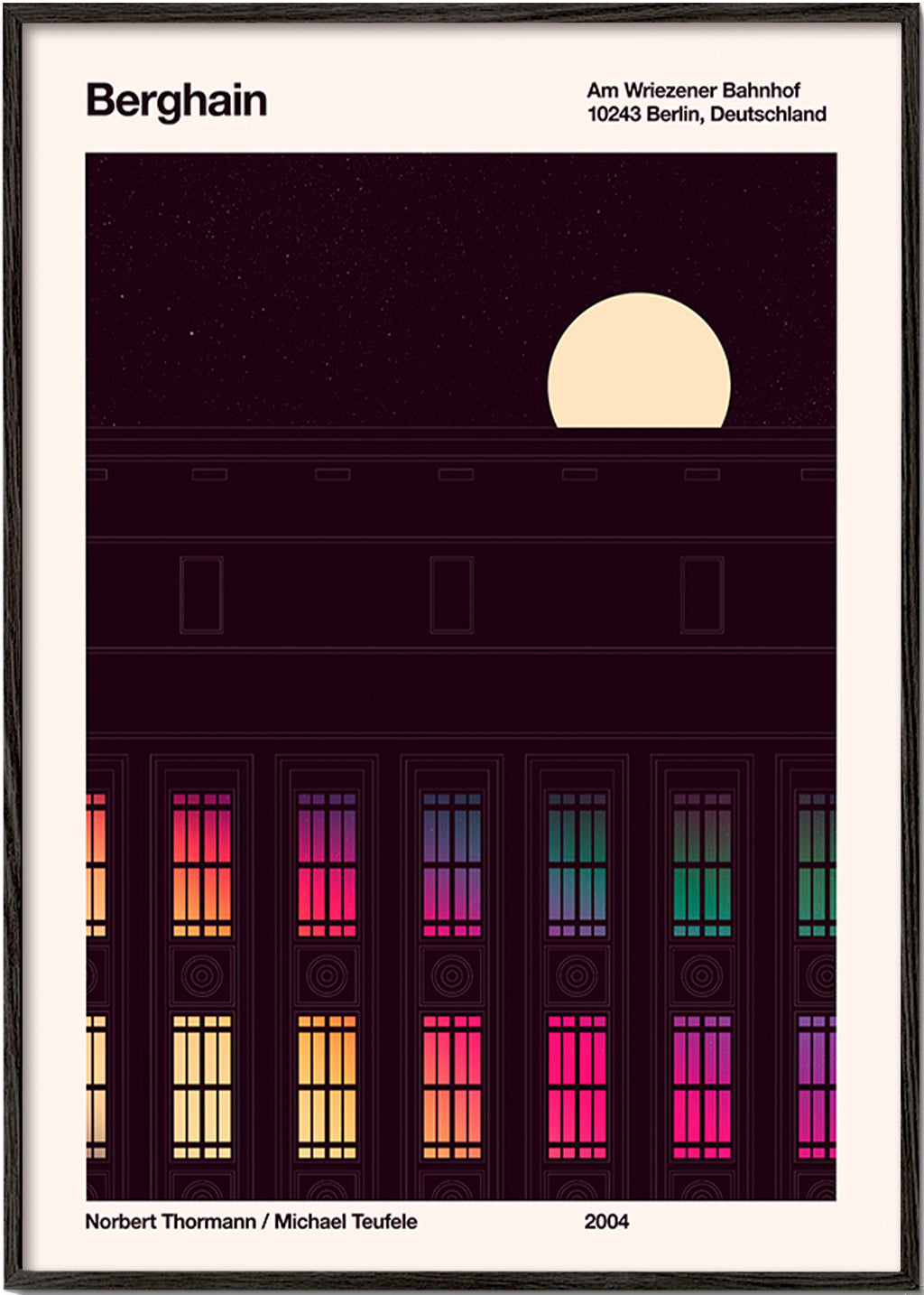 City art with lit facade