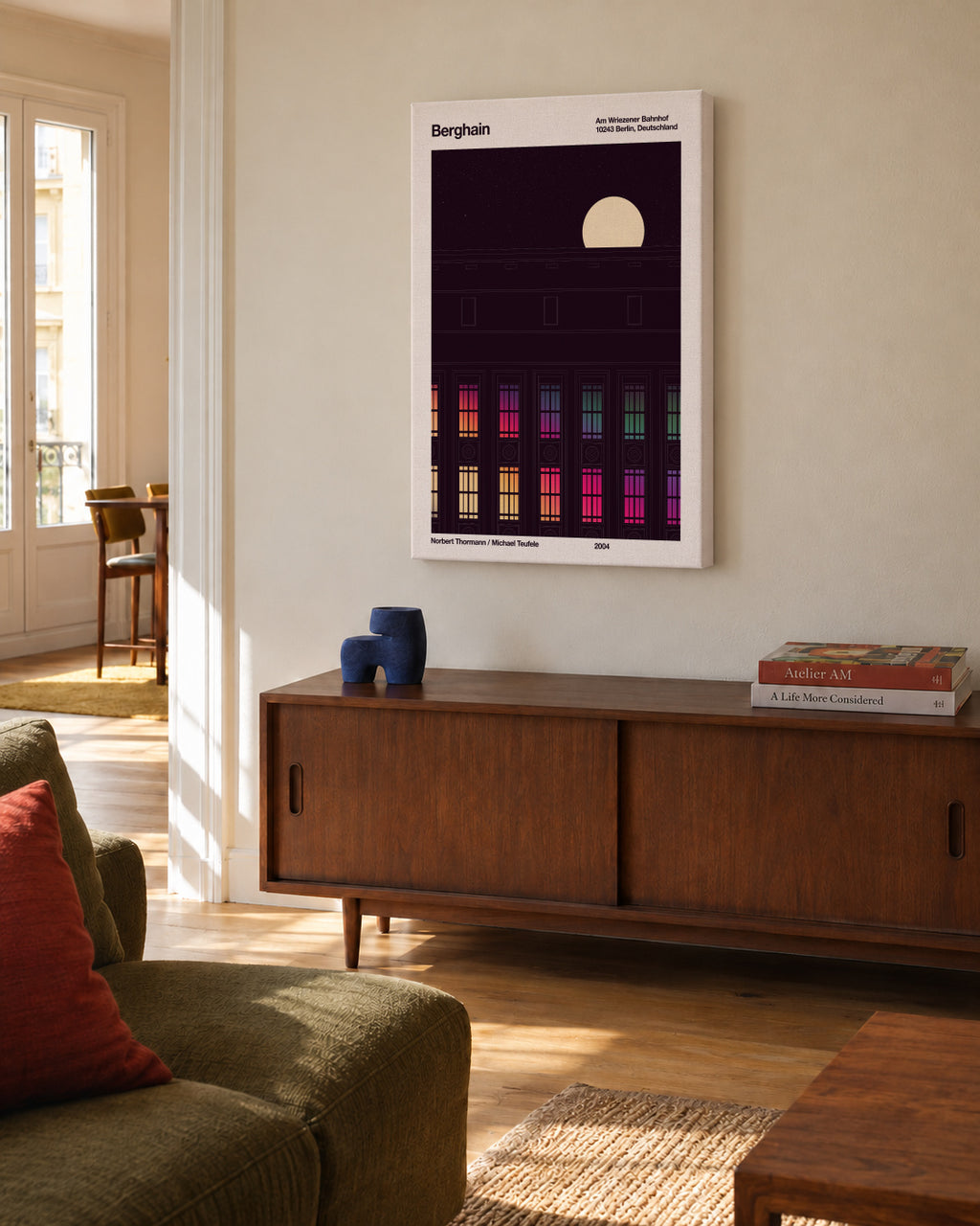 Berghain Night - Unframed canvas in an interior