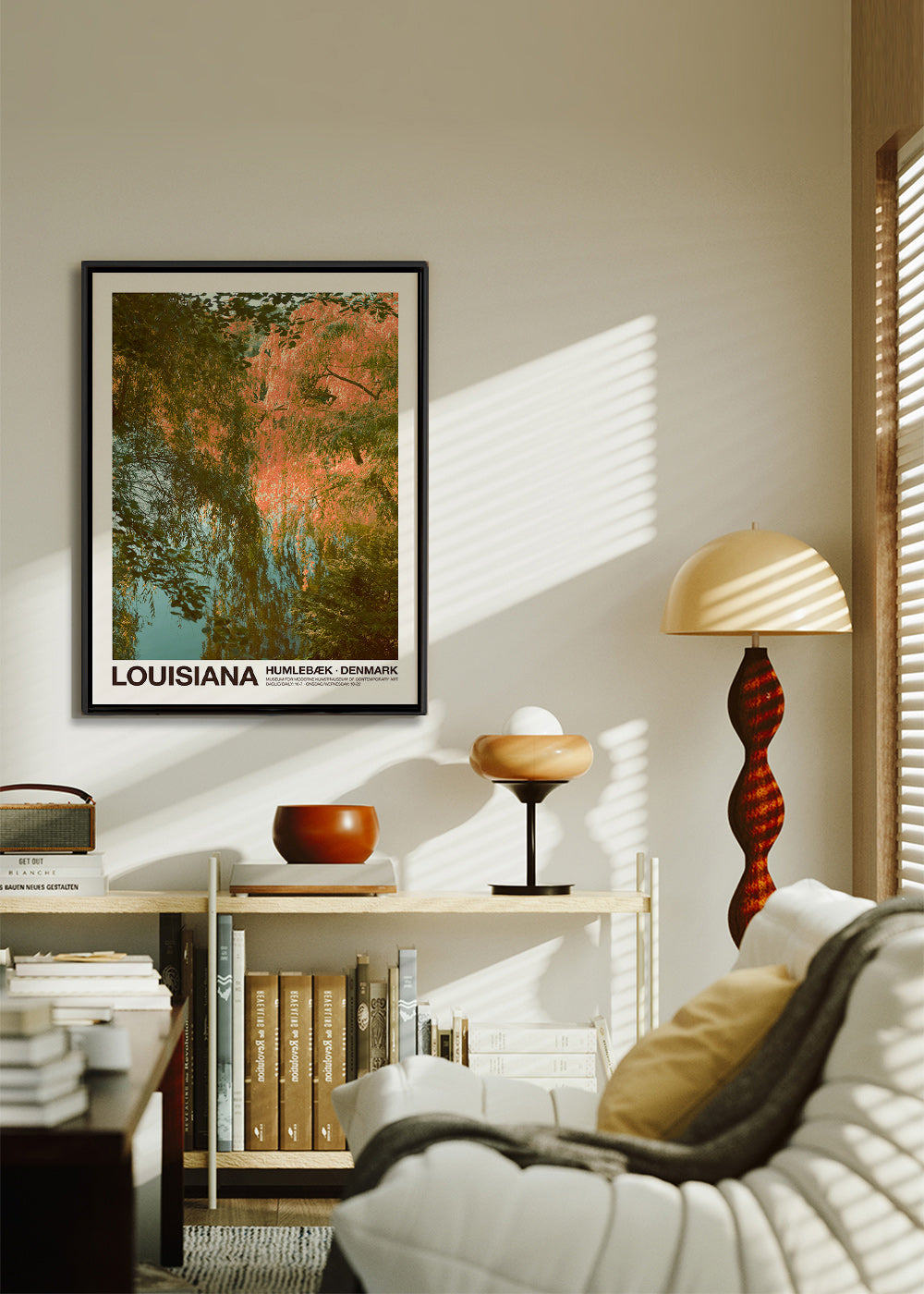 Landscape art: lake with soft reflections
