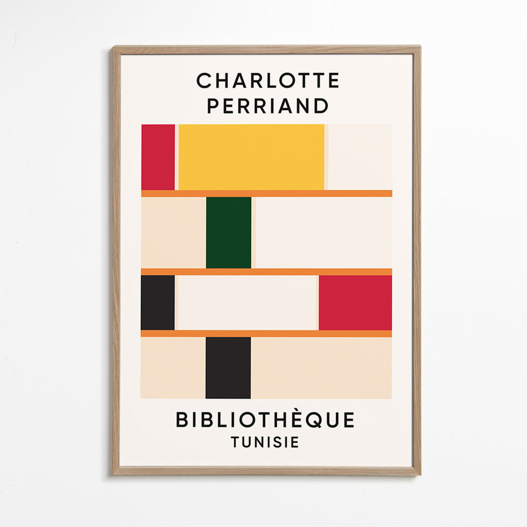 Geometric poster modular shelf blocks