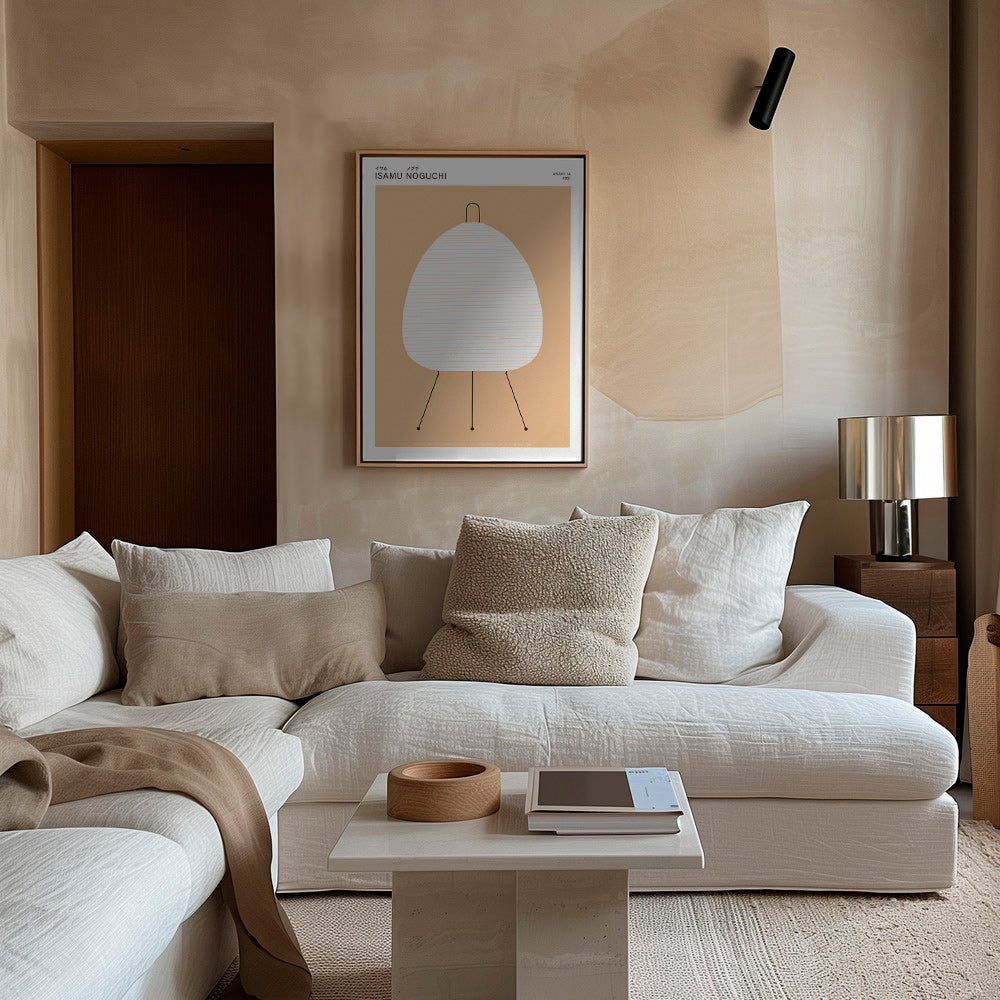 Minimal kitchen art Noguchi Akari lamp
