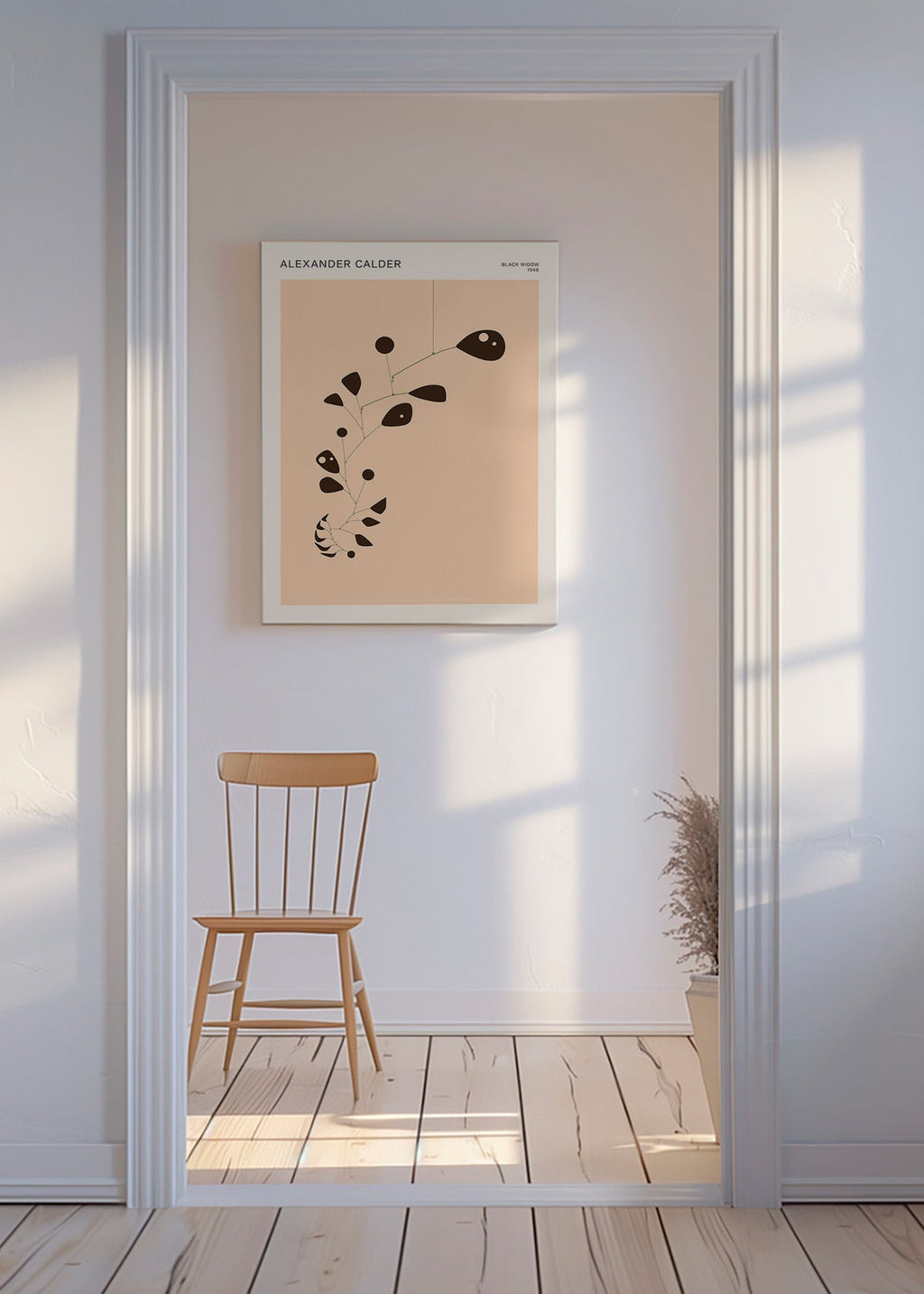 Botanical print with organic mobile